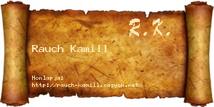 Rauch Kamill névjegykártya